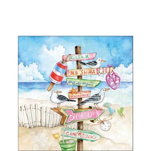 Papírszalvéta 25x25cm, 20db-os, Seaside Signs