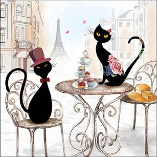 Papírszalvéta 33x33cm, 20db-os Cats in Paris