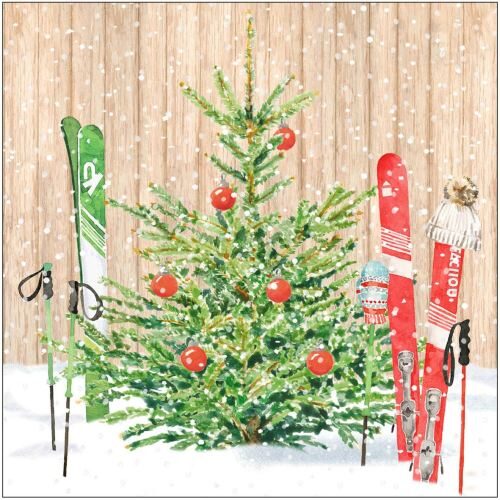 Papírszalvéta 33x33cm, 20db-os, Christmas Skiing