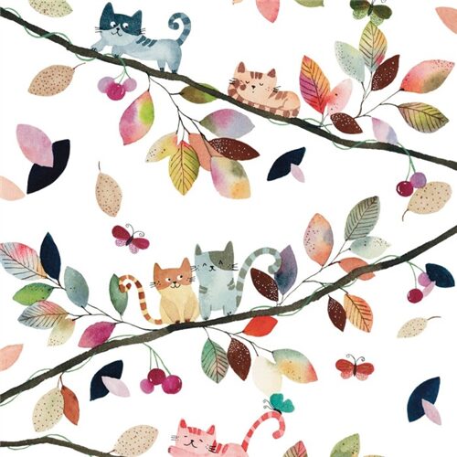 Papírszalvéta 33x33cm, 20db-os, Fall Cats