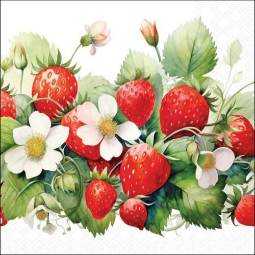 Papírszalvéta 33x33cm, 20db-os, Juicy Strawberries
