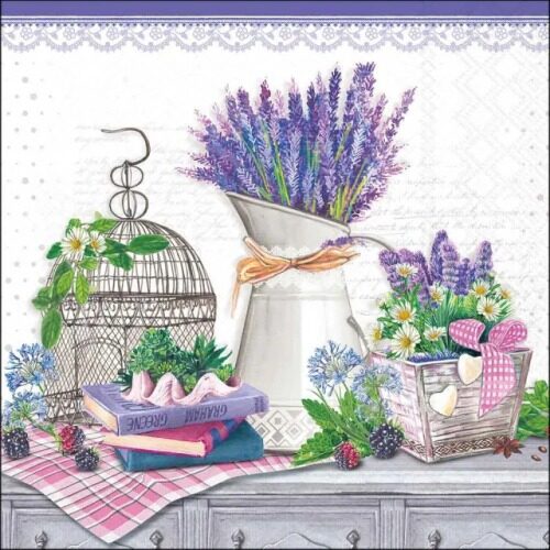 Papírszalvéta 33x33cm, 20db-os Lavender decoration