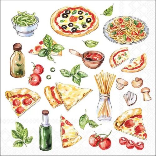Papírszalvéta 33x33cm, 20db-os Pizza and pasta