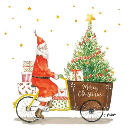 Papírszalvéta 33x33cm, 20db-os, Santa Delivery