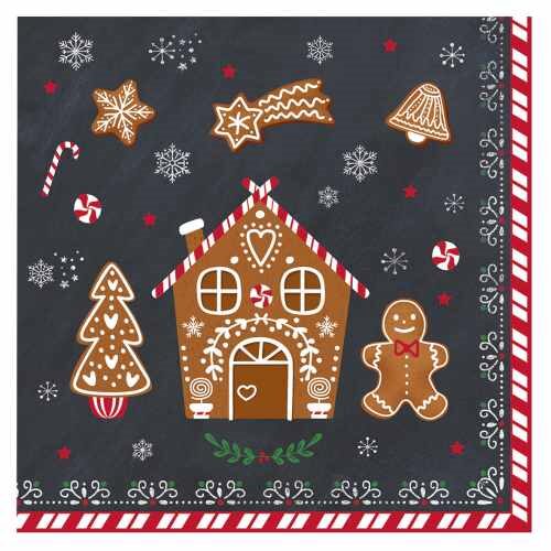 Papírszalvéta 33x33cm, Gingerbread, 20db-os