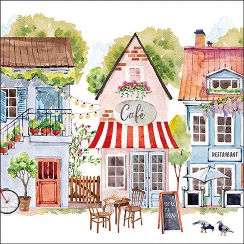 Papírszalvéta Cottages 33x33cm, 20db-os