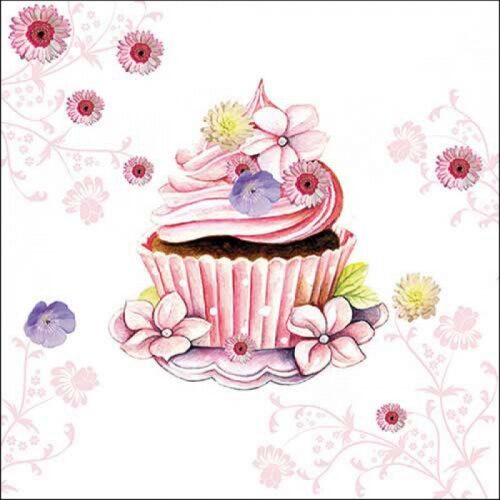Papírszalvéta Díszített Cupcake 33x33cm, 20db-os