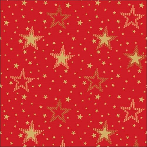 Papírszalvéta Éjszakai ég arany/piros 33x33cm, 20db-os