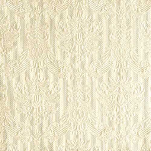 Papírszalvéta Elegance gyöngyház krém dombornyomott 33x33cm, 15db-os