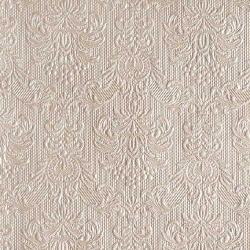 Papírszalvéta Elegance gyöngyház taupe dombornyomott 33x33cm, 15db-os