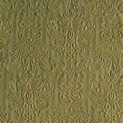 Papírszalvéta Elegance Olívazöld dombornyomott 33x33cm, 15db-os