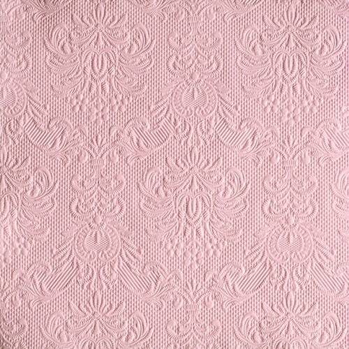 Papírszalvéta Elegance Pasztellrózsaszín dombornyomott 33x33cm, 15db-os