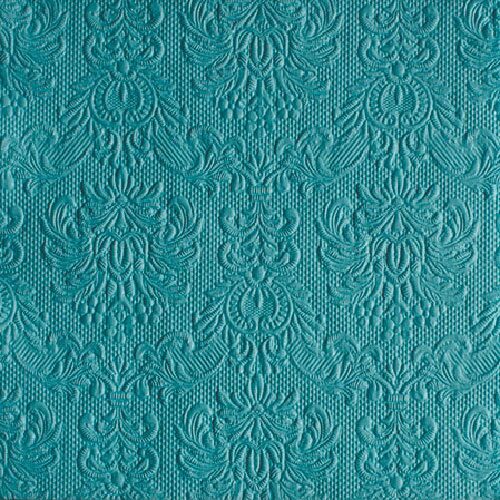 Papírszalvéta Elegance petrol dombornyomott 33x33cm, 15db-os