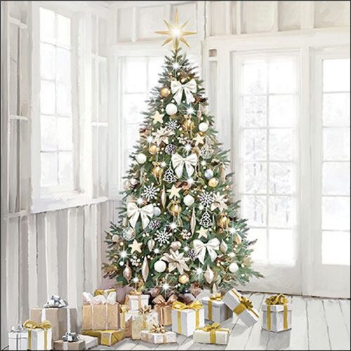 Papírszalvéta Modern Christmas Tree, 33x33cm, 20db-os