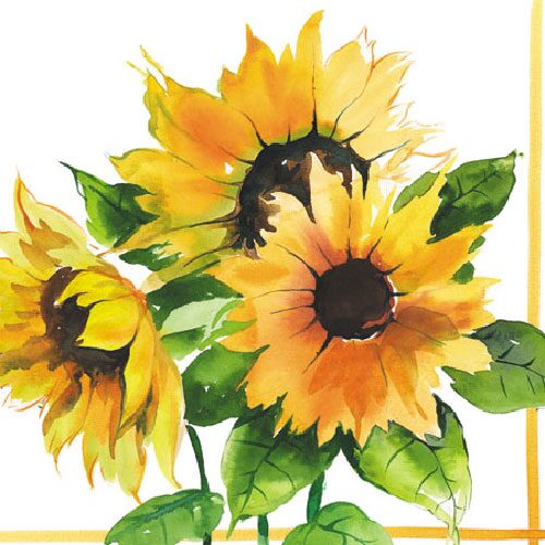 Papírszalvéta Napraforgó 25x25cm, 20db-os