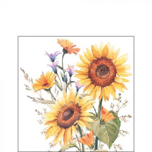 Papírszalvéta Napraforgók 25x25cm, 20db-os