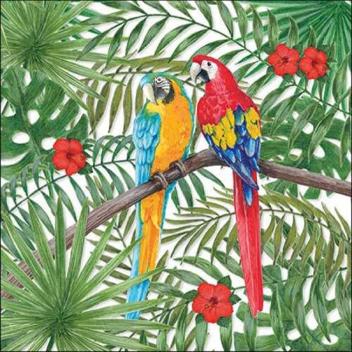 Papírszalvéta Papagájok 33x33cm, 20db-os