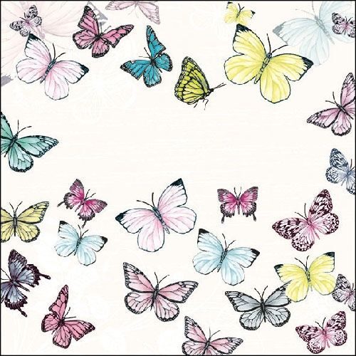 Papírszalvéta Pillangó fehér 33x33cm, 20db-os