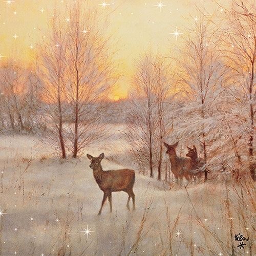 Papírszalvéta Szarvas napnyugtakor 33x33cm, 20db-os