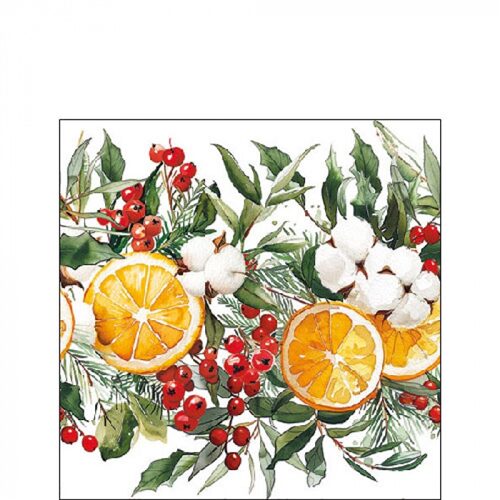 Papírszalvéta Winter Oranges 25x25cm, 20db-os