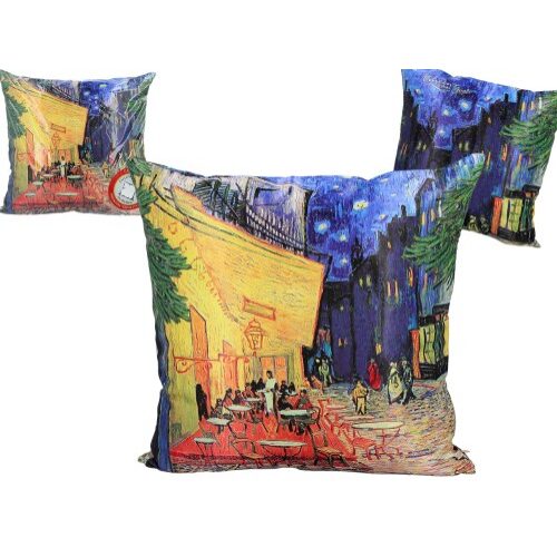 Párna 45x45cm, polyester,Van Gogh: Kávéház éjjel