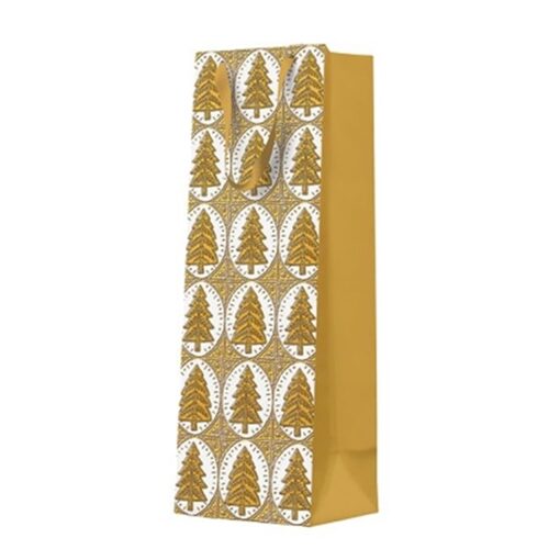 Pattern Christmas Trees papír ajándéktáska premium italos 12x37x10cm