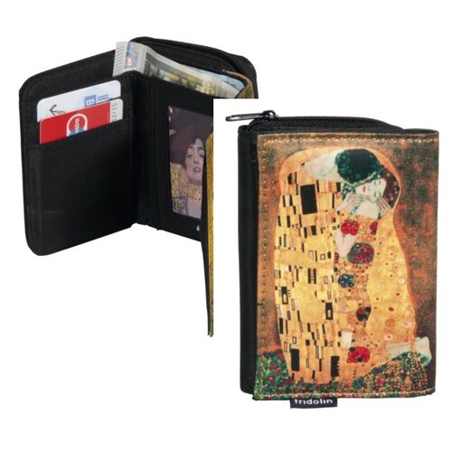 Pénztárca 9x3x12,5cm, polyester,Klimt:The Kiss