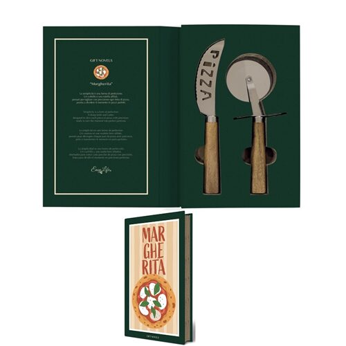 Pizzavágó készlet 2 db-os, pizzakés és pizzaszeletelő, Gift Novels
