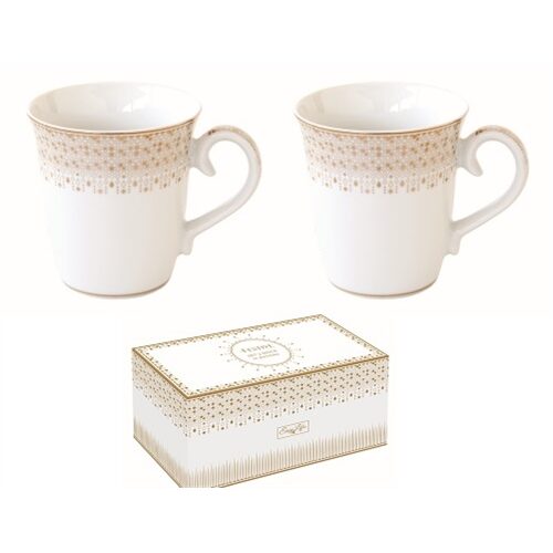 Porcelán bögreszett 275ml, 2db-os dobozban, Festive