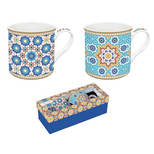 Porcelán bögreszett 2db-os, 300ml, dobozban, Atmosphere, Marrakech
