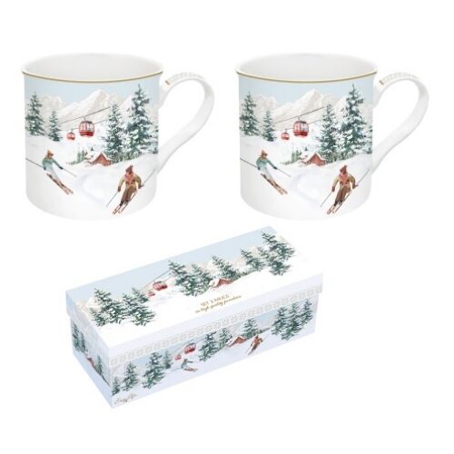 Porcelán bögreszett 2db-os, 300ml, dobozban, Chalet
