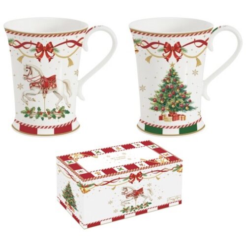 Porcelán bögreszett 2db-os, 300ml, dobozban, Christmas Tale
