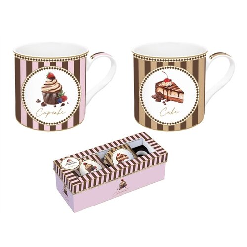 Porcelán bögreszett 2db-os, 300ml, dobozban, Sweet Moments