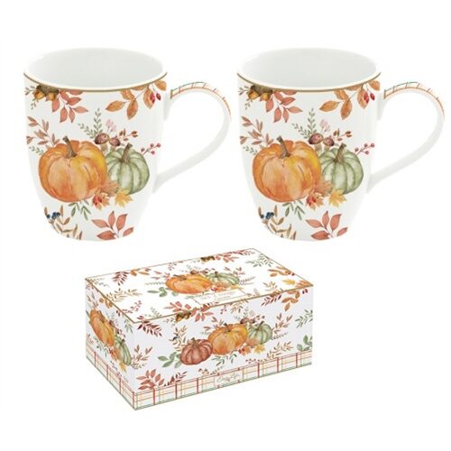 Porcelán bögreszett 2db-os, 350ml, dobozban, Harvest