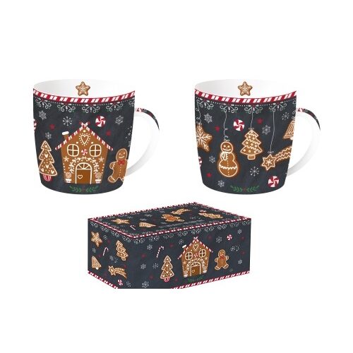 Porcelán bögreszett 2db-os, dobozban, 350ml, Gingerbread