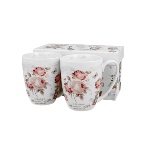 Porcelán bögreszett 2db-os,380ml,dobozban,Secesja