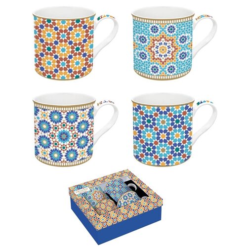 Porcelán bögreszett 4 db-os, 300ml, dobozban, Atmosphere, Marrakech