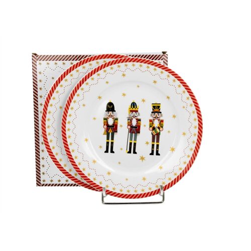 Porcelán desszerttányér szett, 2db-os, 19cm, dobozban, Christmas Nutcracker
