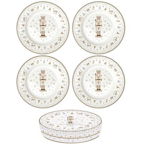 Porcelán desszerttányérszett 4db-os, 19cm, dobozban, Royal Nutcracker