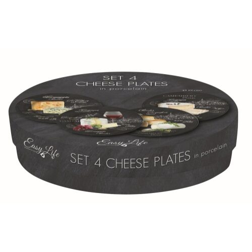 Porcelán desszerttányérszett 4db-os, 19cm dobozban, World Of Cheese