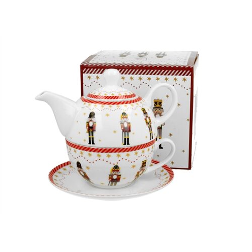 Porcelán egyszemélyes tázós szett 300ml, dobozban, Christmas Nutcracker