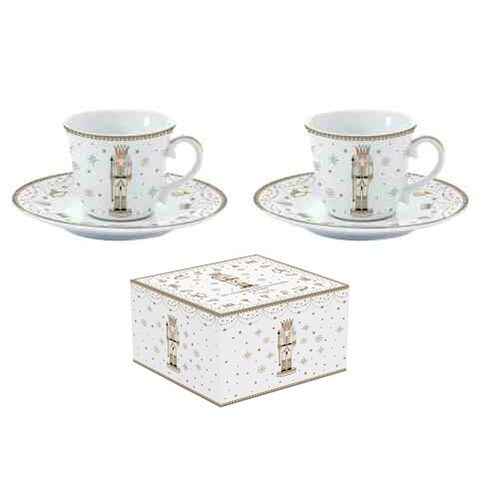 Porcelán eszpresszócsésze+alj 2 személyes, páros szett, 80ml, dobozban, Royal Nutcracker