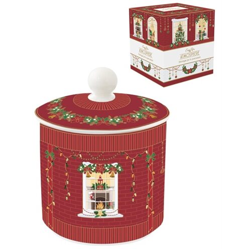 Porcelán keksztároló, 10,5x13cm, dobozban, Festive Avenue, Atmosphere