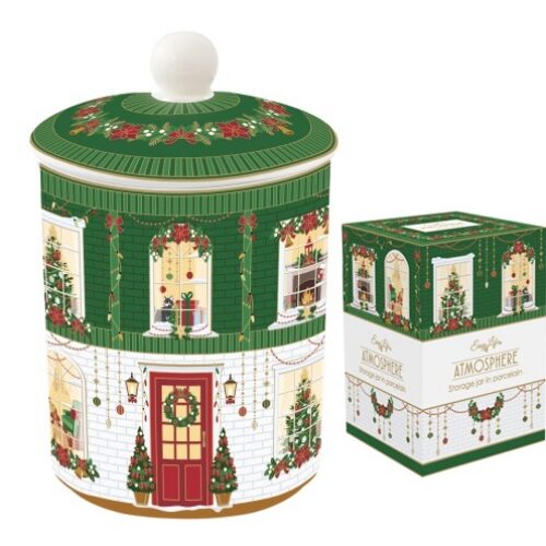 Porcelán keksztároló, 11,5x18cm, dobozban, Festive Avenue, Atmosphere