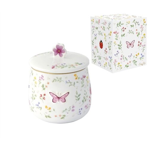 Porcelán keksztároló 11x16cm, dobozban, Fancy Garden
