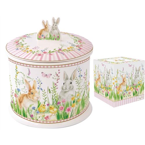 Porcelán keksztároló 14x16cm, dobozban, Happy Easter