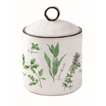 Porcelán konyhai tároló 10,5x15,5cm, Herbarium