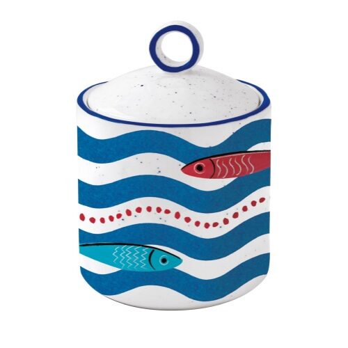 Porcelán konyhai tároló Sardine's Party 9x13cm