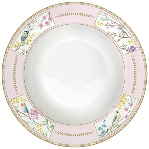 Porcelán mélytányér 21,5cm, Birds Melody