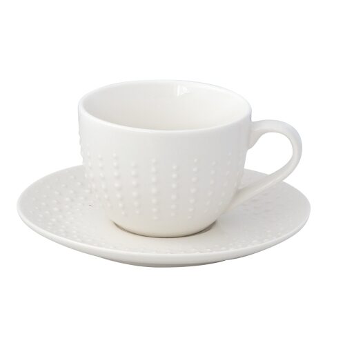 Porcelán teáscsésze+alj 250ml,Drops White